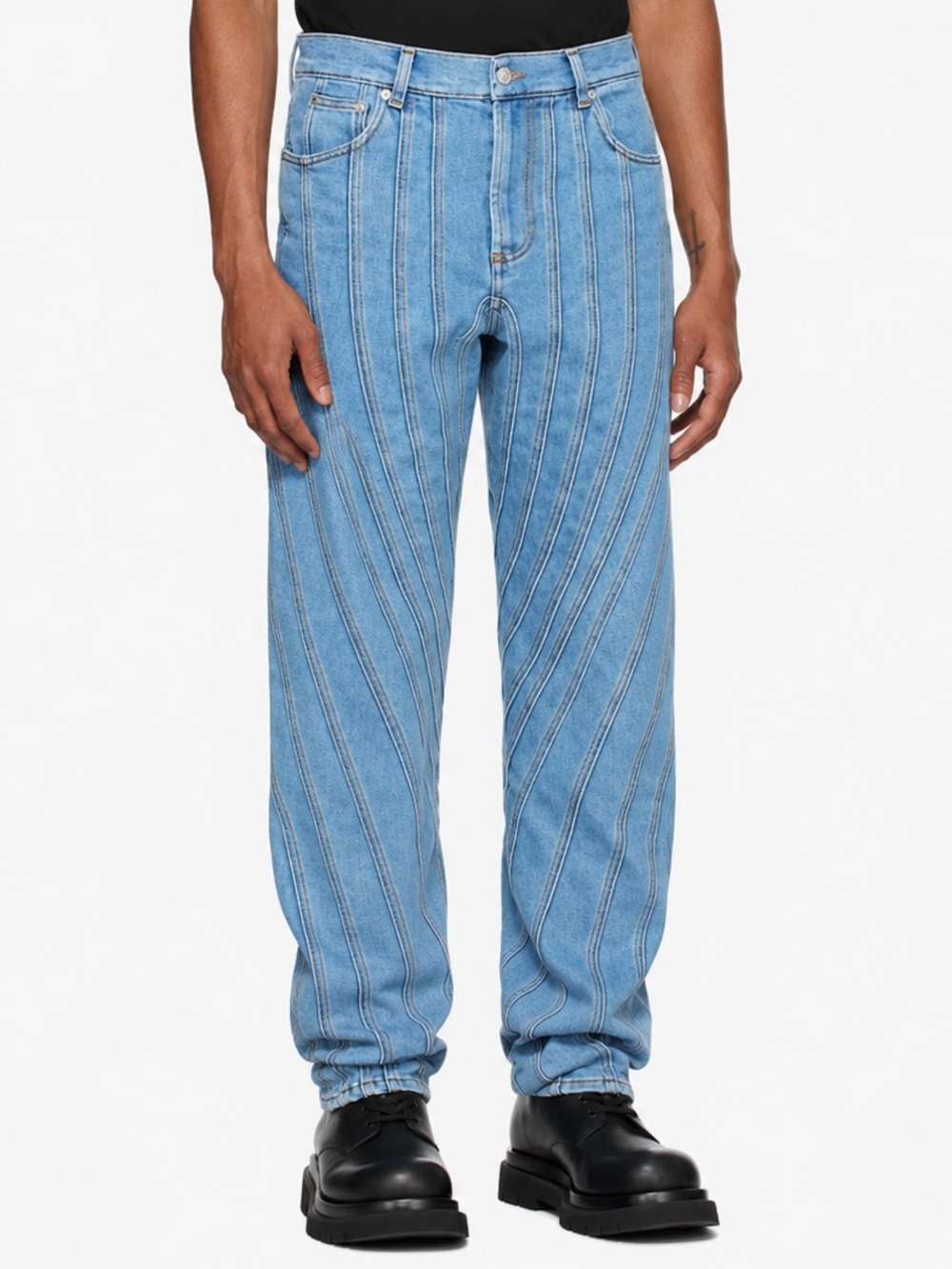 Mugler Spiral Seam Denim Jeans – Size 44